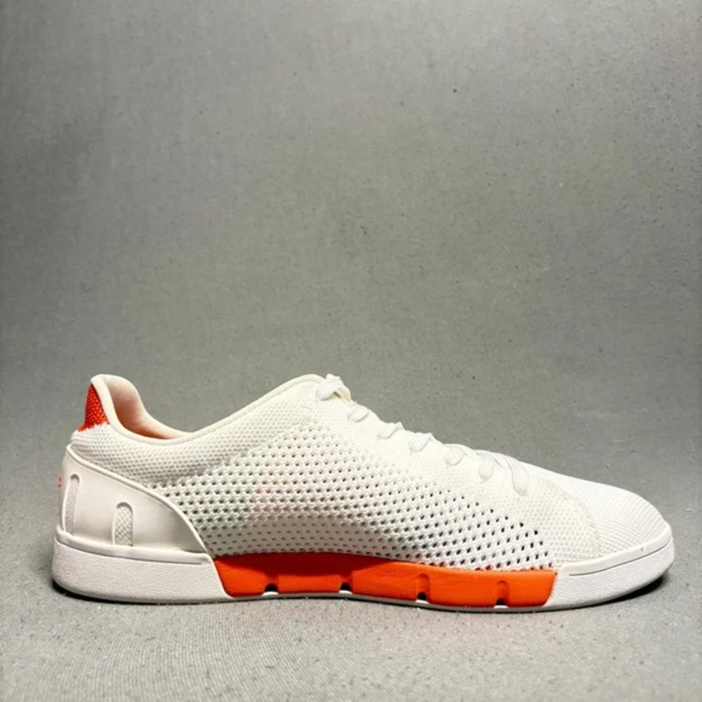 SWIMS Breeze Tennis Knit in White and‎ Orange Size 8 Men's